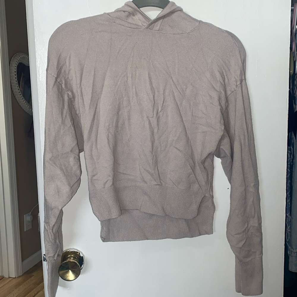 express cream crop hoodie